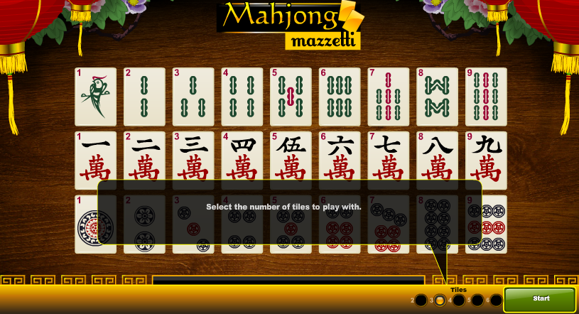 Mahjong Mazzetti Entry Screen