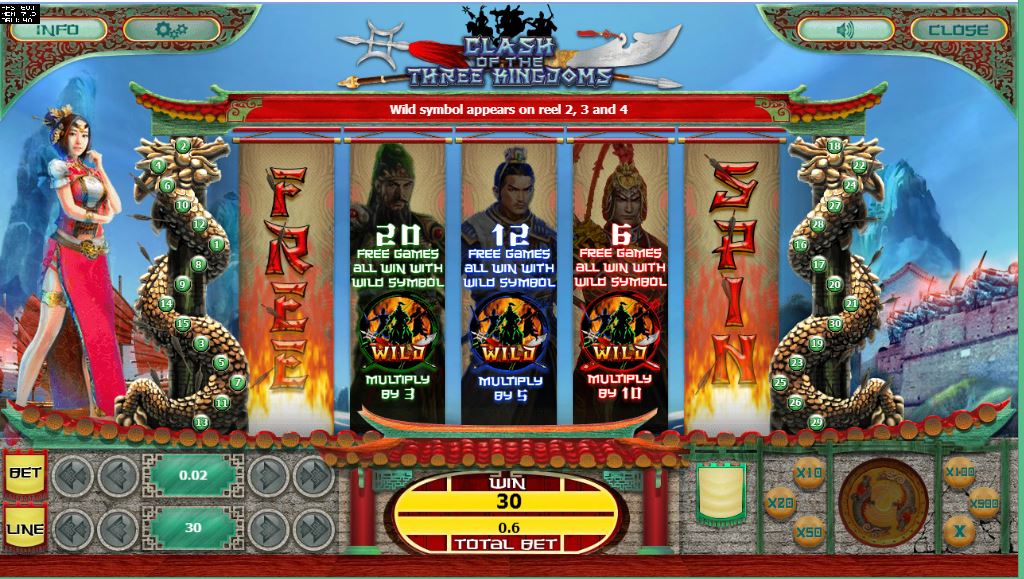 Clash of the Three Kindgoms Free Spins Options