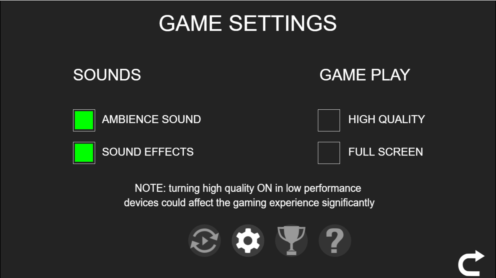 Sharknado mobile game settings.png