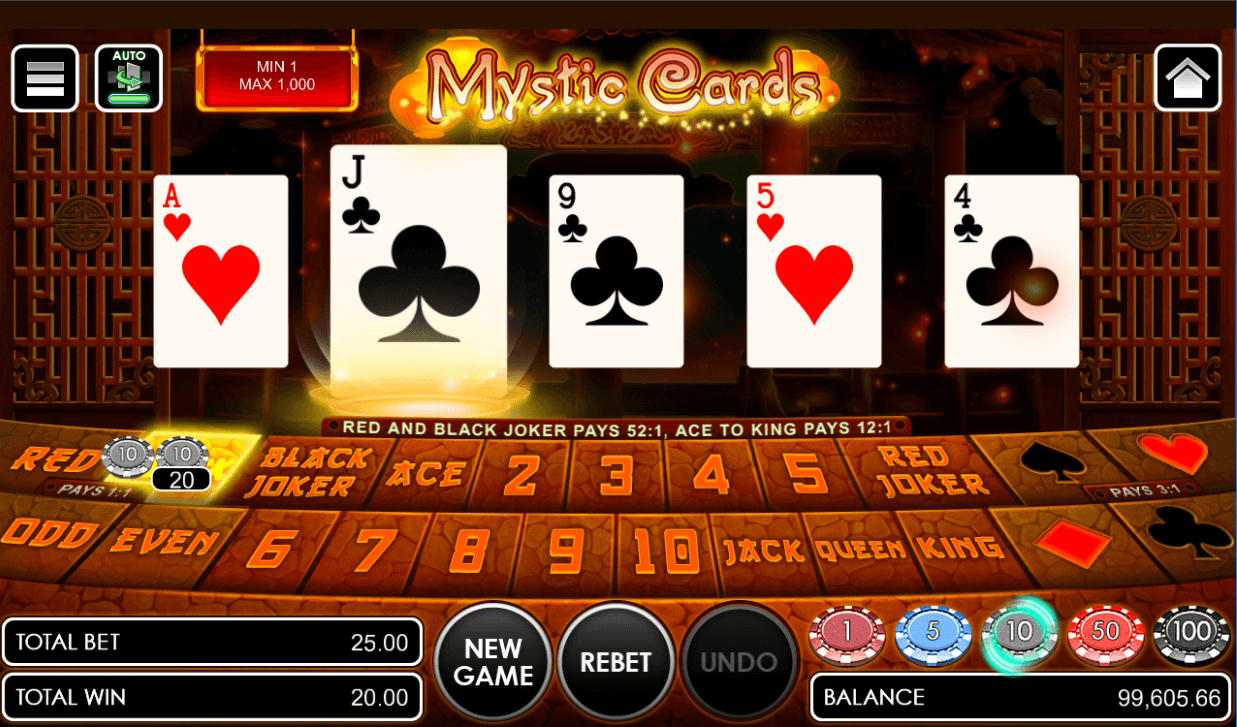 Mystic cards game with Auto-choose feature on