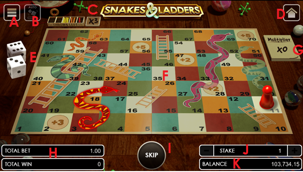 Snakes and Ladders user interface