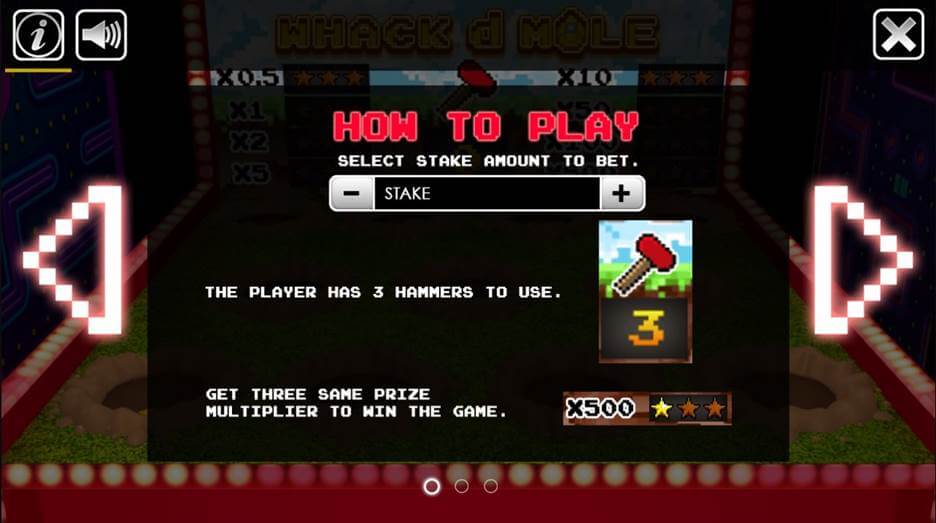 Whack d Mole Inside the Information button