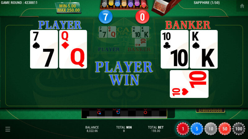 SBOBET Casino Games - Baccarat Multiplayer Winning Screen