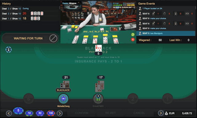 SBOBET Live Casino - Live Blackjack Game Screen
