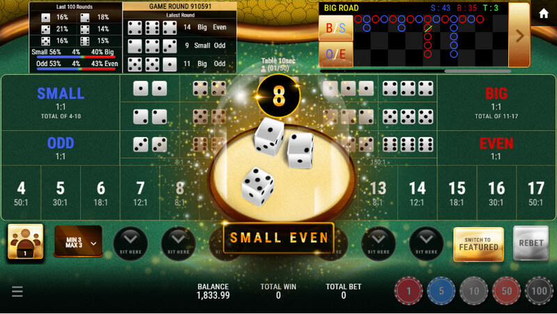 SBOBET Casino Games - Sic Bo Multiplayer Round Result