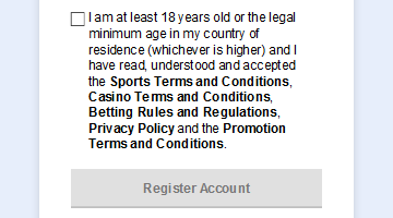 Tick to confirm you have read all the rules to register SBOBET account