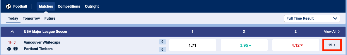 Click more markets to view statistics on European interface