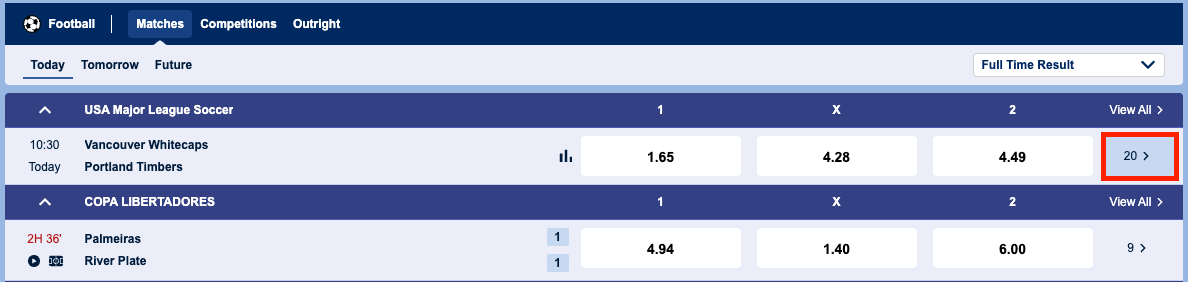 More Markets in European Sports Betting