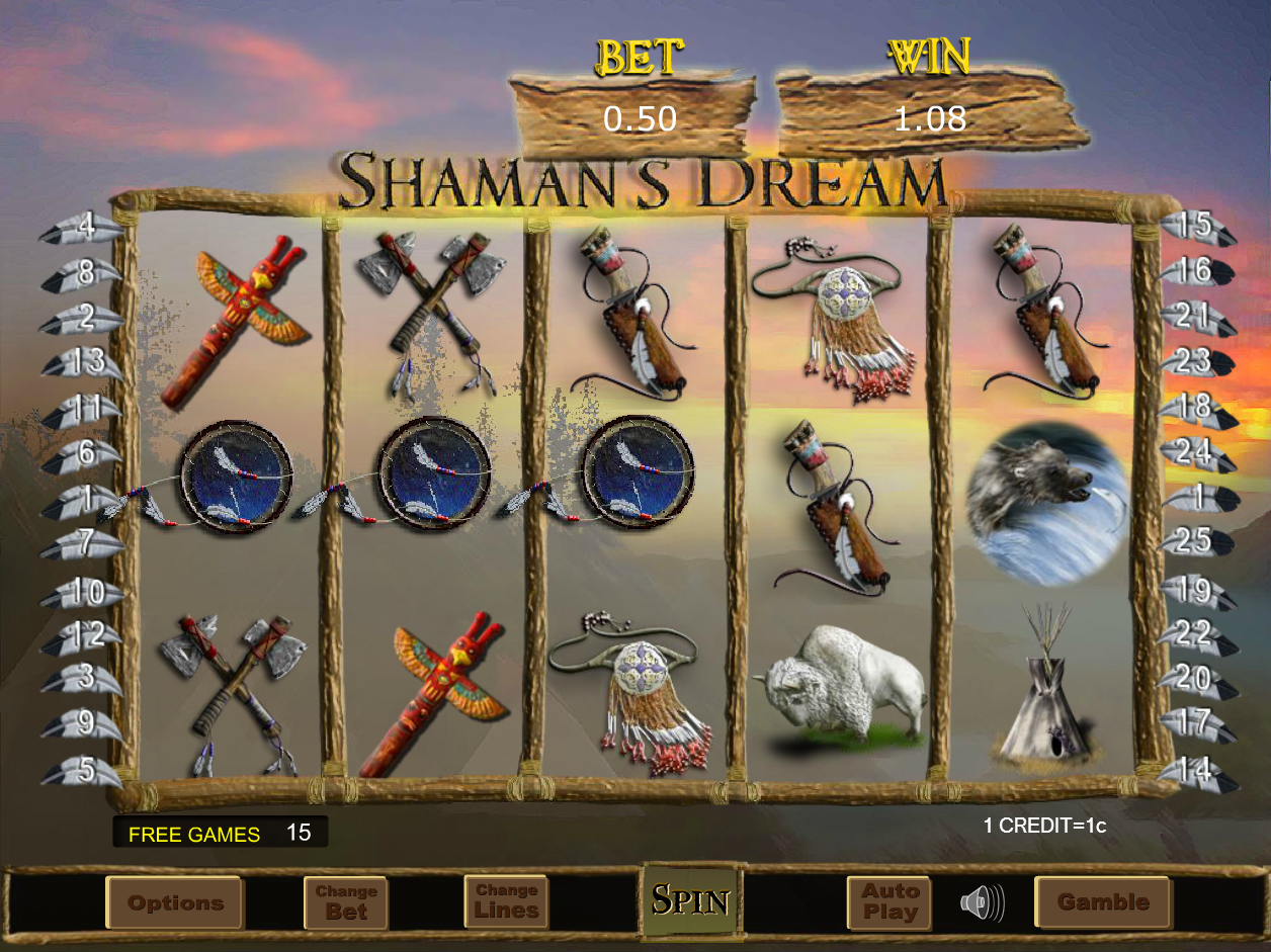 Shaman's Dream Triggering Free Games