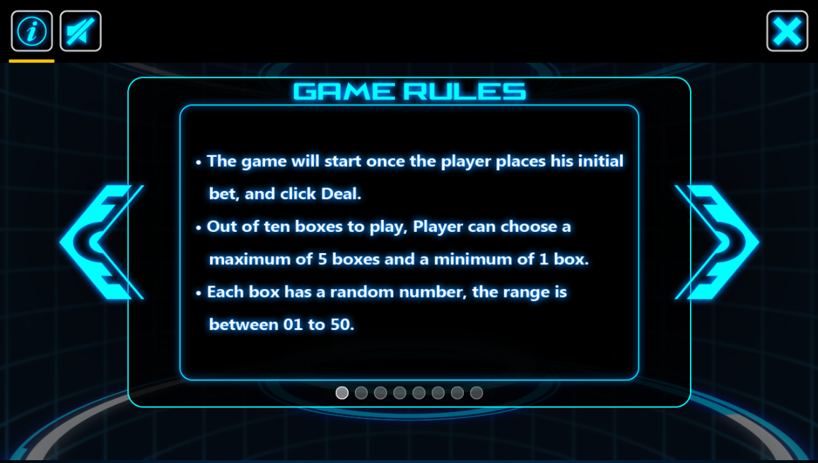 Inside the Information button of the game menu