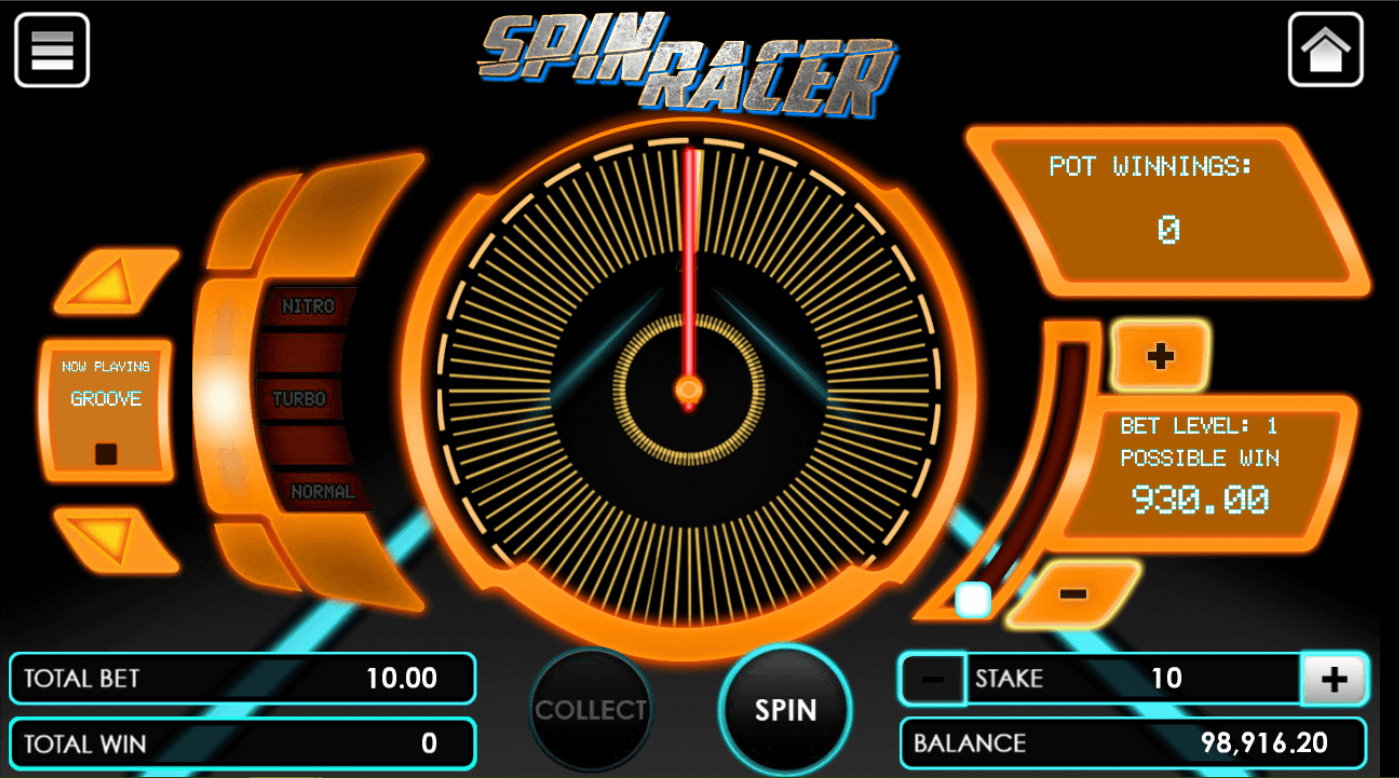 Spin Racer game upon opening the game