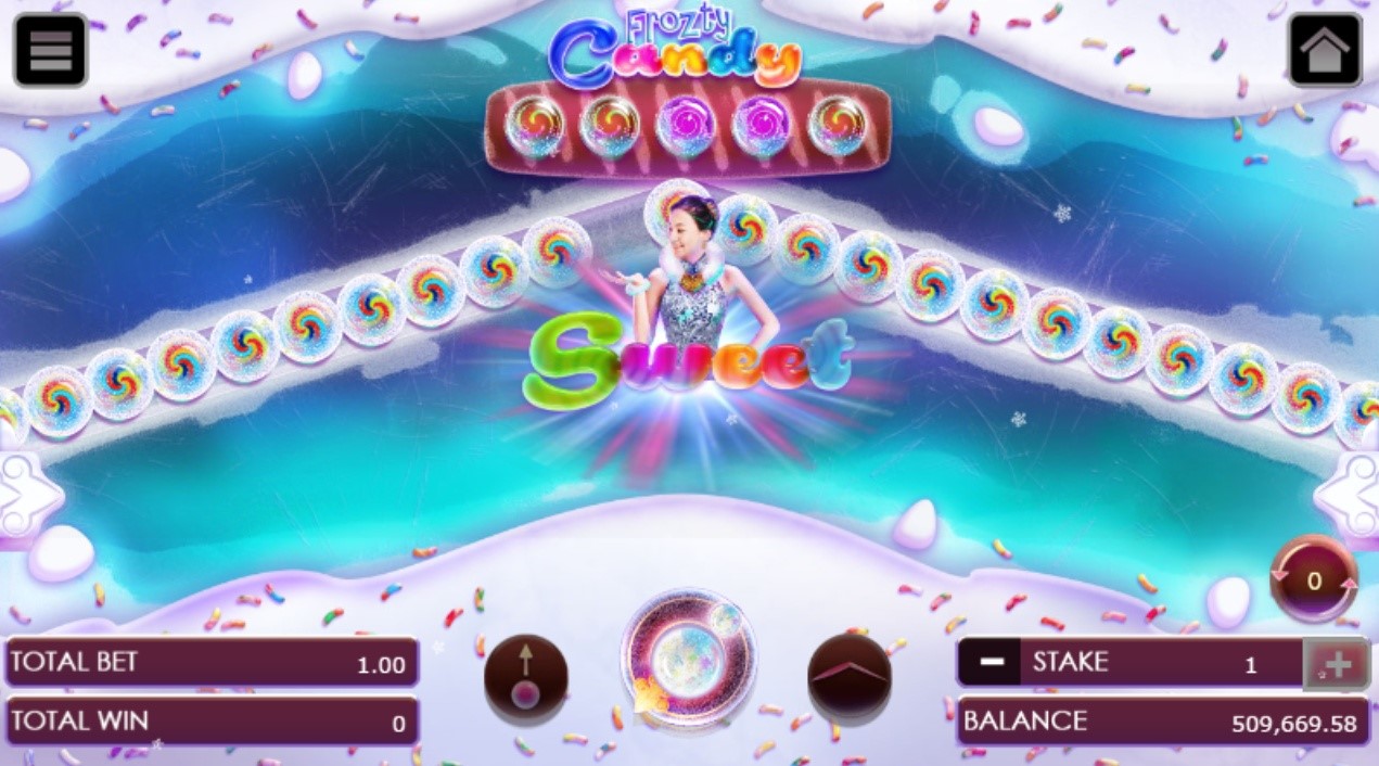 Frozty candy game with the light indicator spinning around the betting options