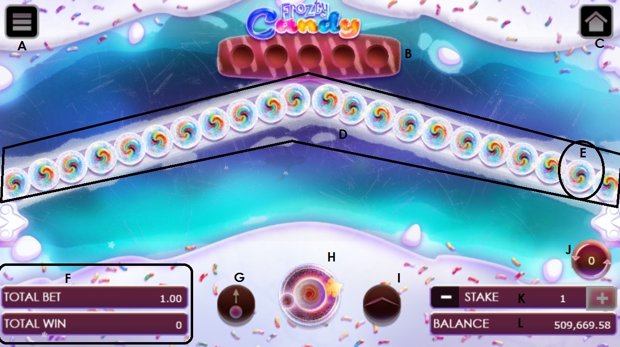 Frozty Candy game user interface