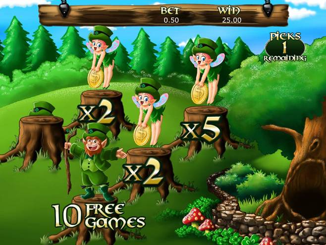 Irish Luck賞品選択中に無料ゲームを発動