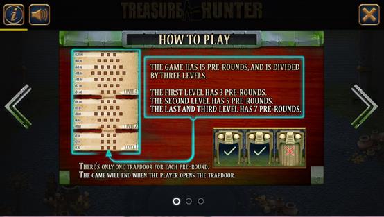 Treasure Hunter information screen Treasure Hunter information screen