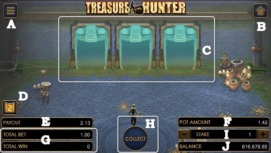Treasure hunter user interface Treasure hunter user interface