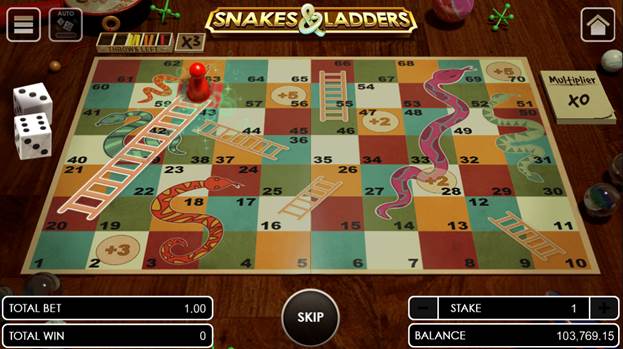 Snakes and Ladders the player stopping on a ladder Snakes and Ladders the player stopping on a ladder