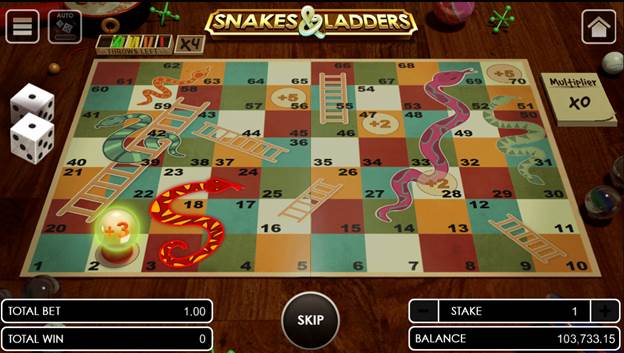 Snakes and Ladders with added multiplier Snakes and Ladders with added multiplier