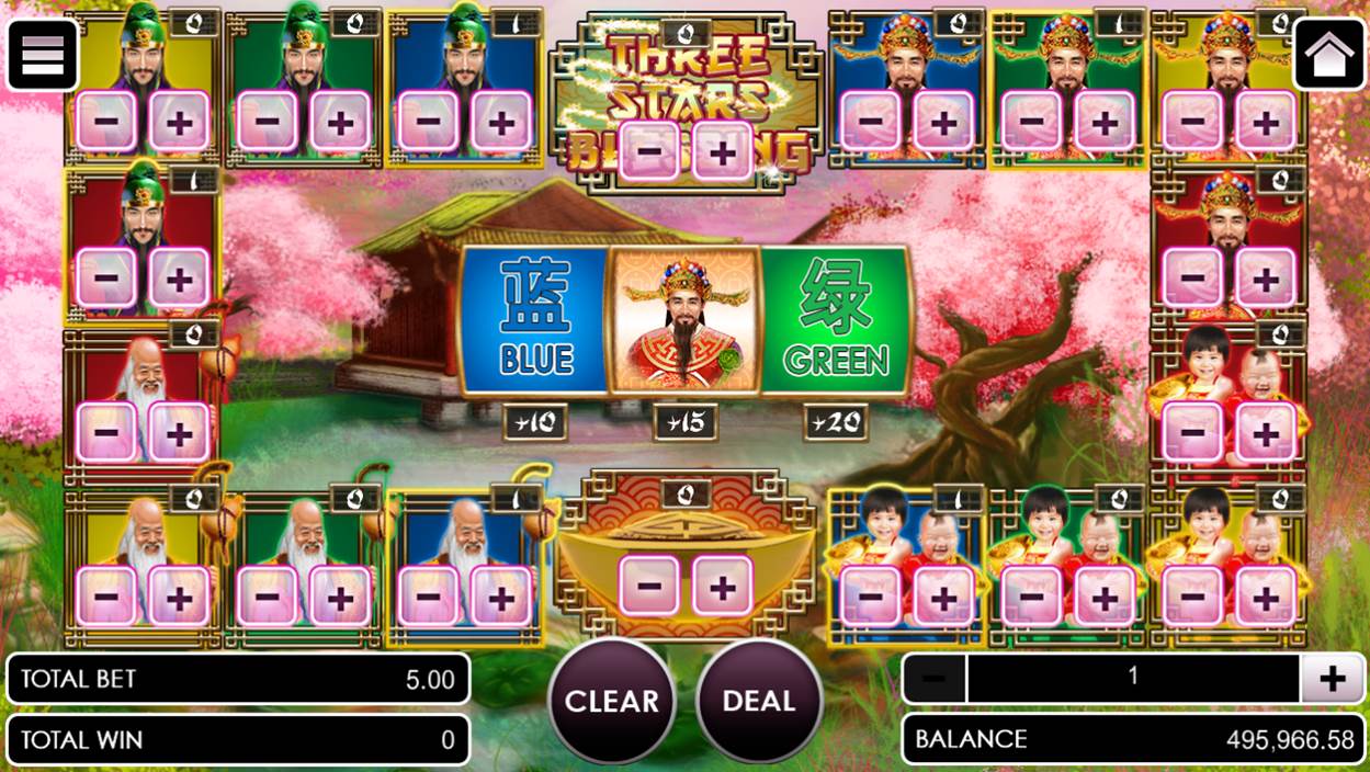 Three stars blessing game with betting option selected Three stars blessing game with betting option selected
