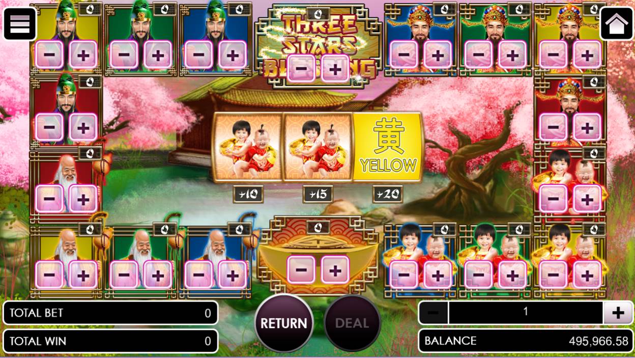 Three stars blessing game without betting options selected Three stars blessing game without betting options selected