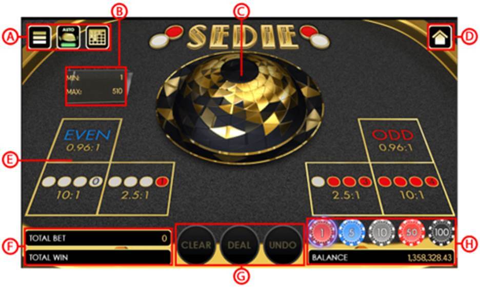 Sedie game user interface Sedie game user interface