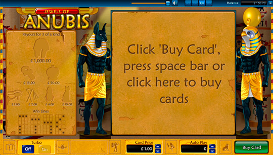 Jewels of Anubis Entry Screen Jewels of Anubis Entry Screen