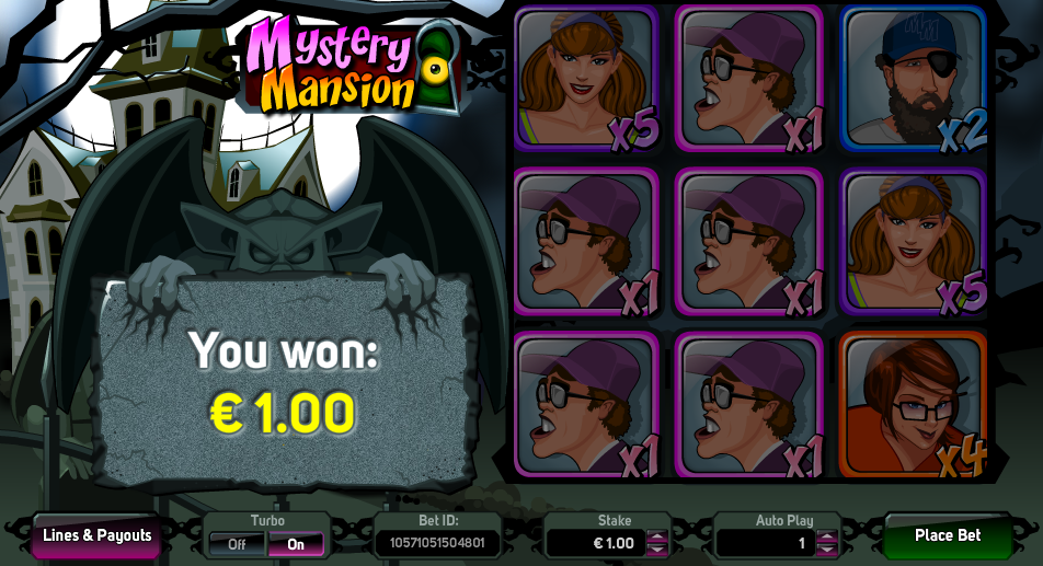 Mystery Mansion Winning Screen Mystery Mansion Winning Screen