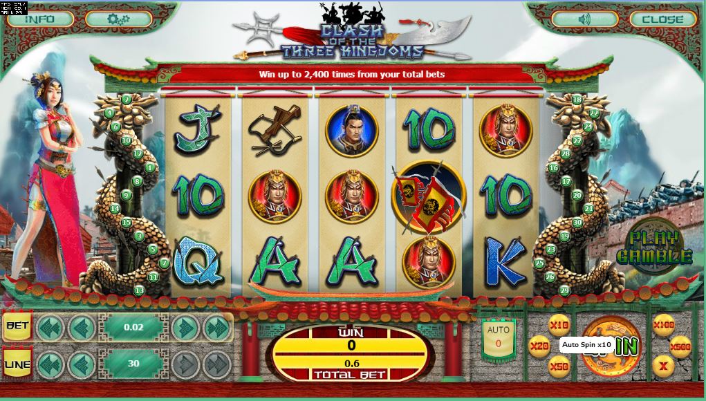 Clash of the Three Kingdoms Entry Screen