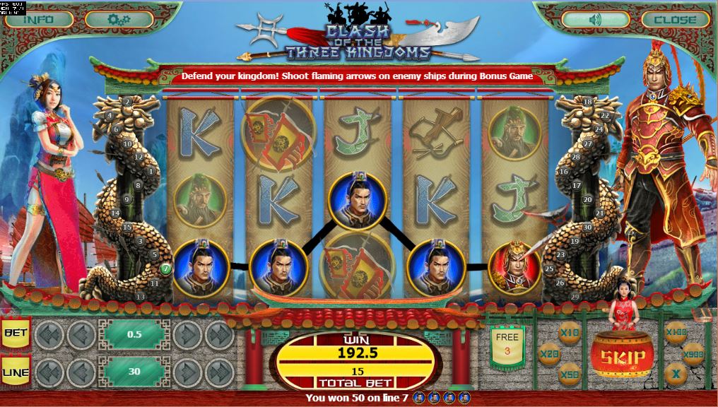Clash of the Three Kindgoms Free Spins