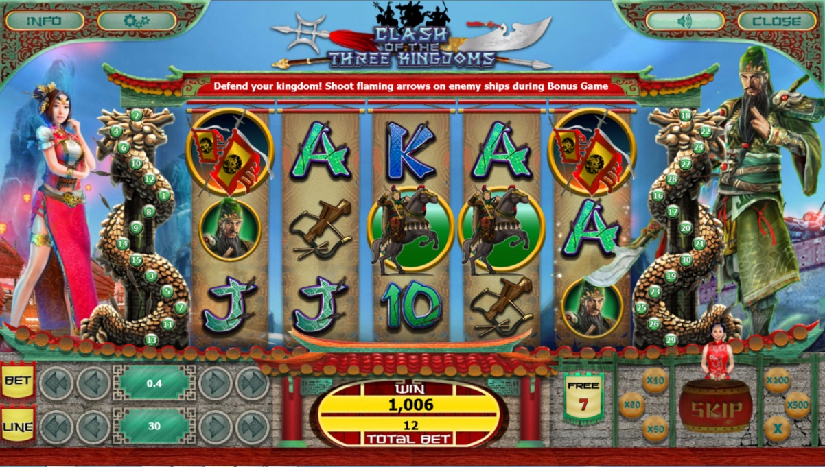 Clash of the Three Kindgoms Triggering Bonus Game Clash of the Three Kindgoms Triggering Bonus Game