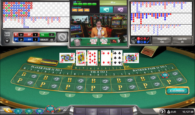SBOBET Live Casino - Live Baccarat Game Screen