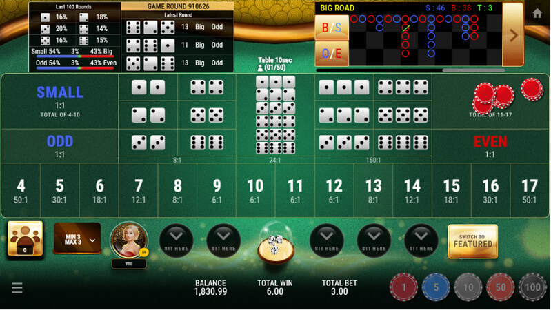 SBOBET Casino Games - Sic Bo Multiplayer Winning Betting Options